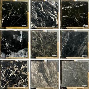背景砖会所黑色奢石地砖 客厅KTV房间全抛釉通体大理石瓷砖