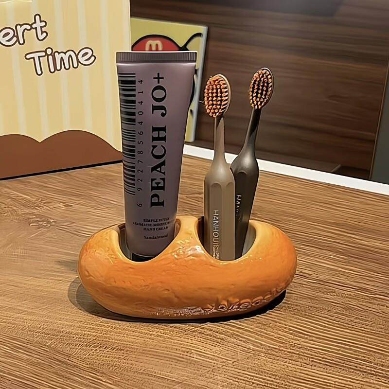 法棍面包牙刷架创意陶瓷牙具置物架家用卫生间台面洗漱用品收纳架