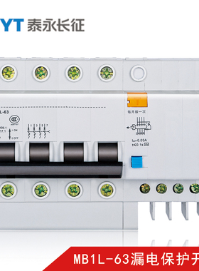 MB1L-63TYT泰永长征C32C50长九4P漏电保护开关C16C15断路器1P+N
