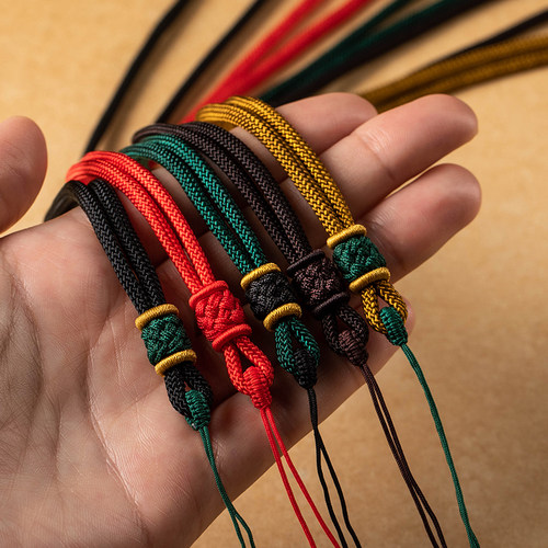 花素3mm繁花结吊坠绳子手工编织可调节挂脖绳男女抽拉项链绳挂件