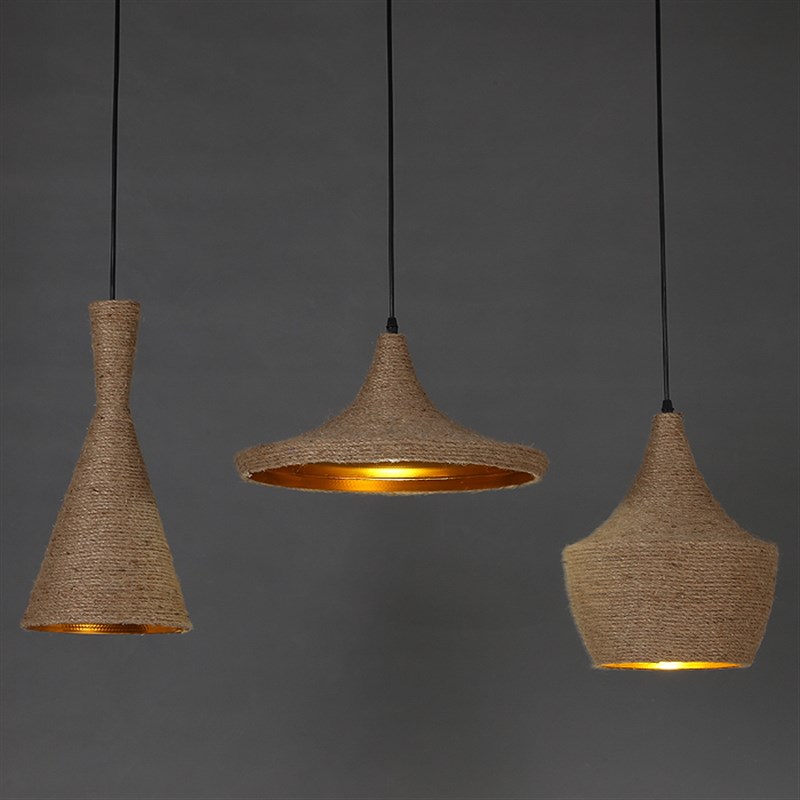 美式乡村田园创意个性吊灯简约北欧餐厅灯咖啡厅艺术复古麻绳吊灯