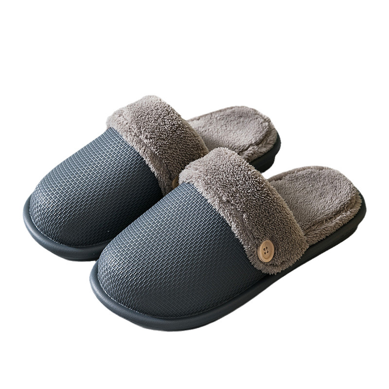 内胆可拆卸拆洗棉拖鞋男款秋冬家居家用室内静音防滑防水棉鞋女士