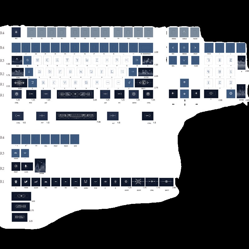 乌圆教月会主题原厂侧刻透光PBT键帽热升华大全套适用机械键盘