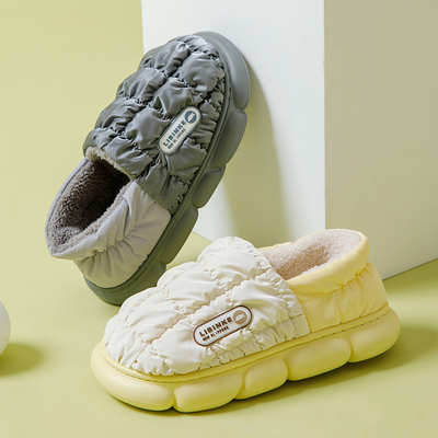 可外穿棉拖鞋女冬季2022新款厚底家居室内防水情侣包跟拖鞋男冬天