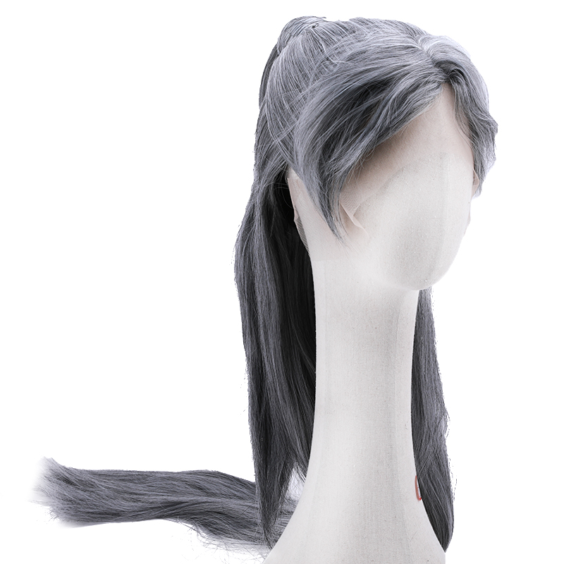 古风仙侠影视假发头套男cos动漫花白色长发表演武侠公子假发T961