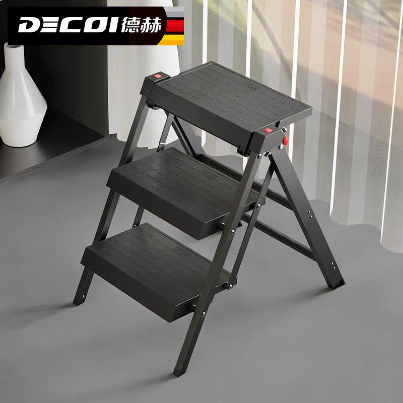 家庭用折叠梯子加厚铝合金直梯可携式伸缩梯子室内人字梯三步梯家