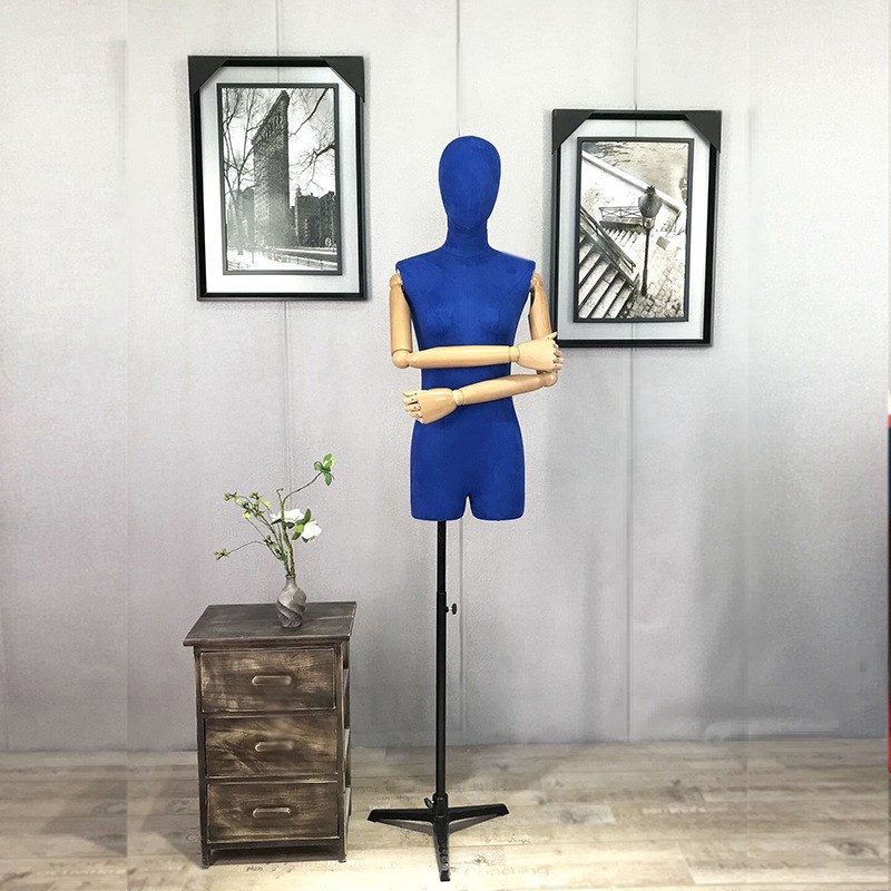 彩色绒丝绒模特道具女半身橱窗展示服装架子女装人台假人