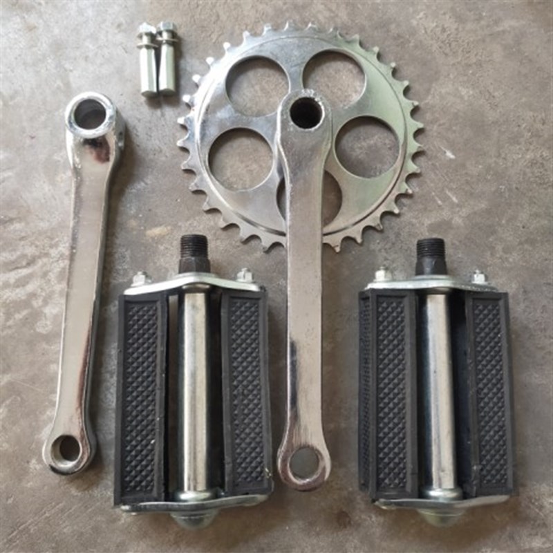 20/22/24/2k6寸人力三轮车自行车牙盘32/36/38齿轮盘曲柄拐腿 配