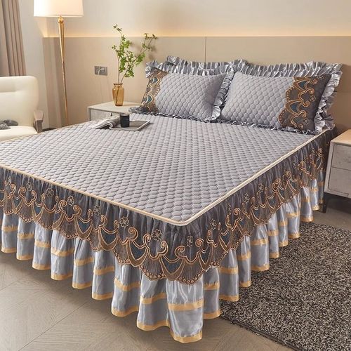 乳胶凉席三件套欧式床裙款冰丝席夏季空调软席子床罩可水机洗折叠