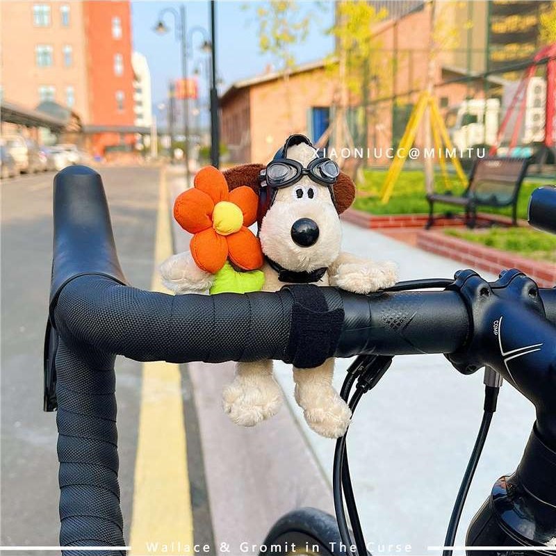 可爱摩托电动车自行车装饰挂件配件儿童单车把玩偶掌门狗公仔摆件
