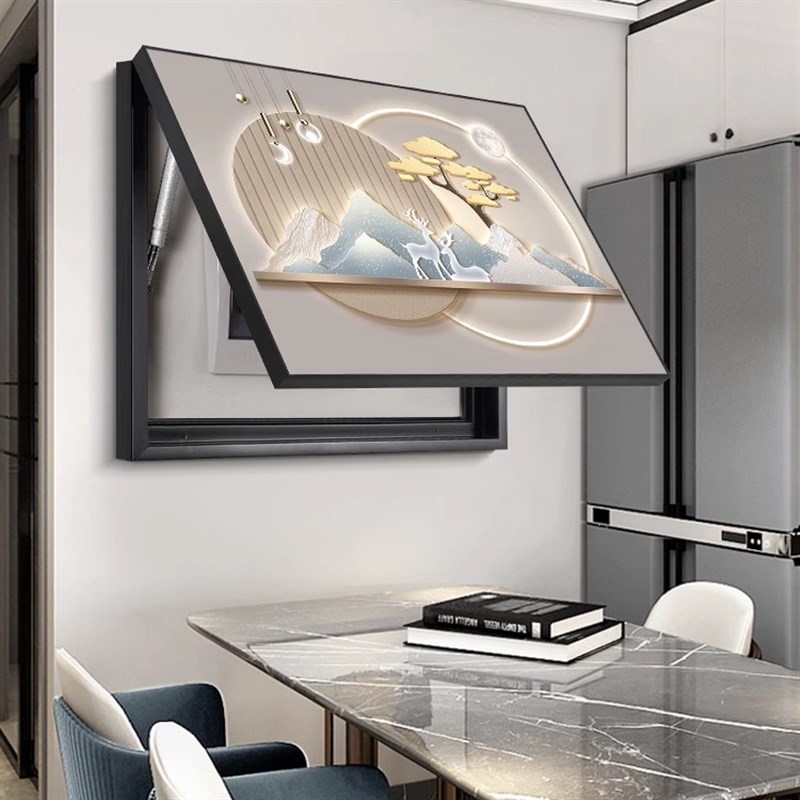 轻奢电表箱装饰画电闸箱信号箱遮挡挂画高级感配电箱盖板免打孔