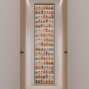 盲盒展示架透明防尘玻璃收纳盒摆放手办泡泡玛特手办墙挂墙展示柜