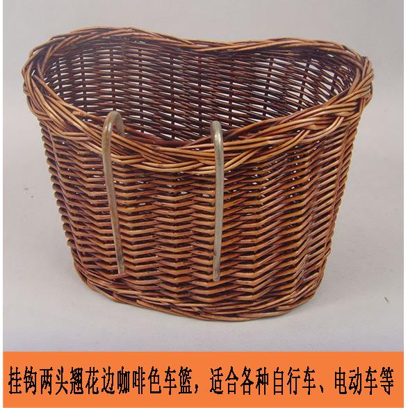 自行车前车筐田园车篮子柳编车篮柳编车篓/轻便车篮子折叠车篮子