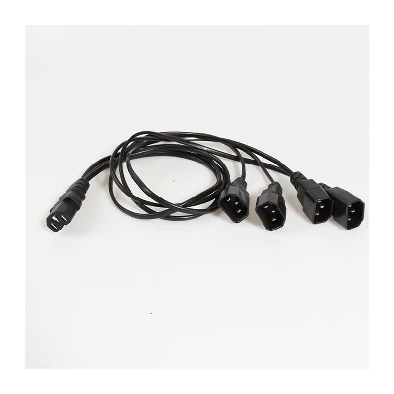电动车三轮车品字插头一分二转换接头地摊电瓶连接线充电器输出线