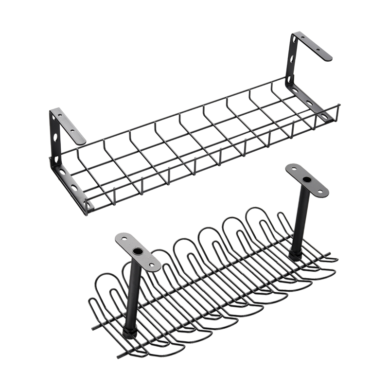 电线下排插收纳架免打孔置物架收纳盒线路桌面神器理线架整理插排