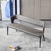 现代简约轻奢靠背餐凳北欧真皮软包皮艺沙发椅样板间双三人位沙发