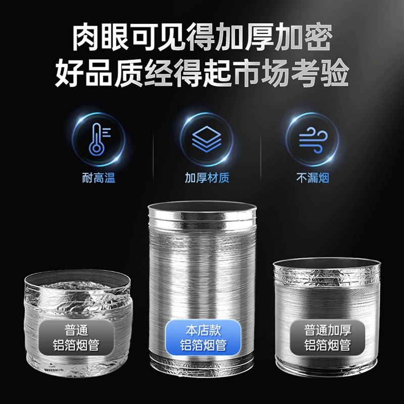 第四代厨房抽油烟机排风管烟道管排气道管囱排烟道管油烟机排烟管