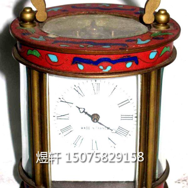 小椭圆皮套艺术古董钟表|西洋机械座钟|老式仿古董钟|钟表配件