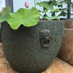 陶罐陶瓷室内外摆件中式复古陶制花盆庭院荷花缸装饰陶缸景观鱼缸