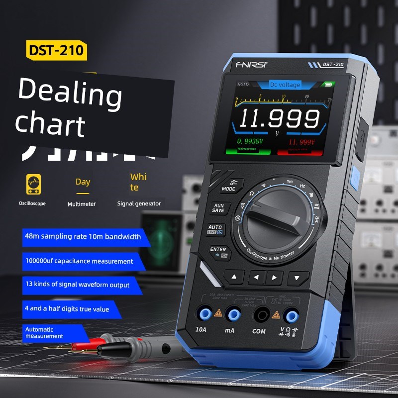 Fnirsi Dst210三合一四位数半数字万用表10米宽示波器信号发生器