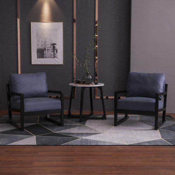 欧式小沙发皮质小户型卧室沙发椅纳米科技布乳胶棉坐垫单人座沙发