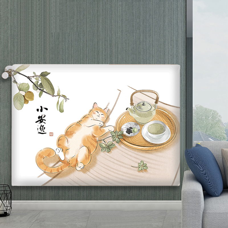 家用防熏墙老式铸铁全包暖气片罩防尘套简约弹力暖气遮挡装饰盖布