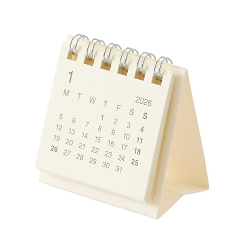 无印良品MUJI 桌上迷你日历 小日历台历翻页2026年记事本新款创意