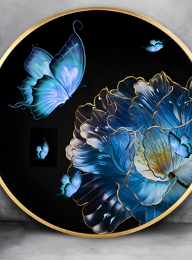 ks色系绝美新款客厅卧室梦幻蓝色蝴蝶爱情简约现代满绣成品十字绣