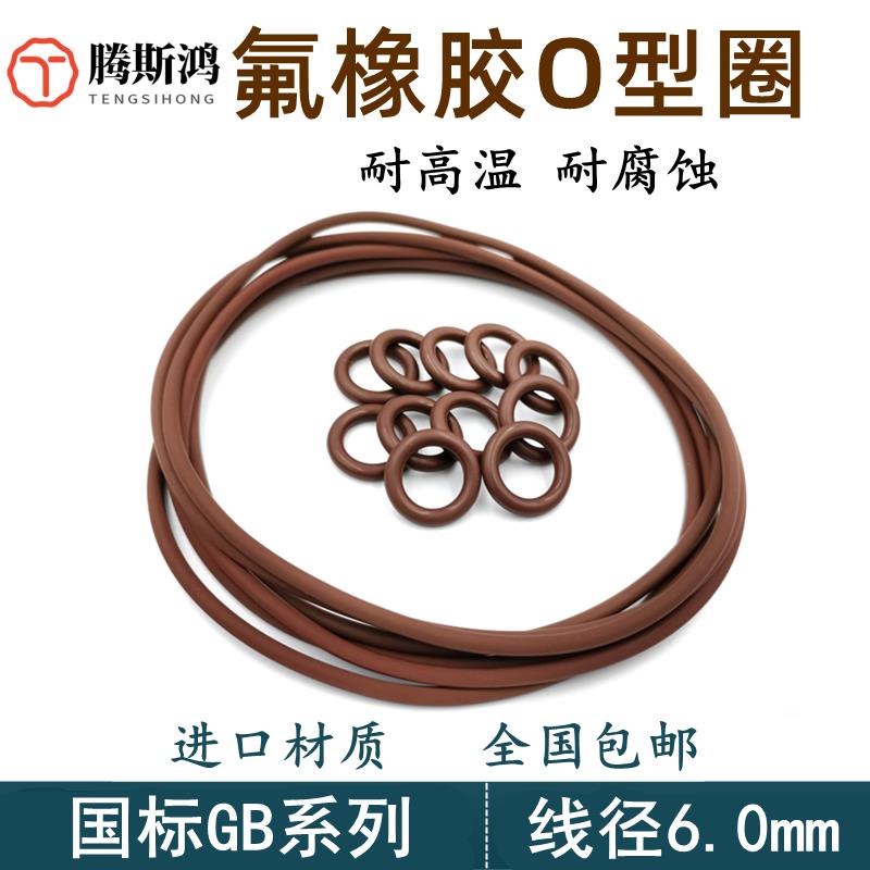 氟胶O型圈线径6.0mm 外径18-195进口o型密封圈国标FKM耐腐蚀FPM