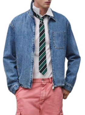 【Adam】26SS男女情侣明星同款 刺绣拉链牛仔夹克外套 迪丽热巴