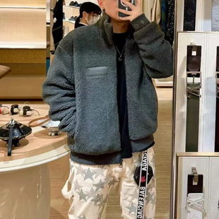 24SS 最近很火 logo字母抓绒绒面皮牌泰迪夹克外套 Adam