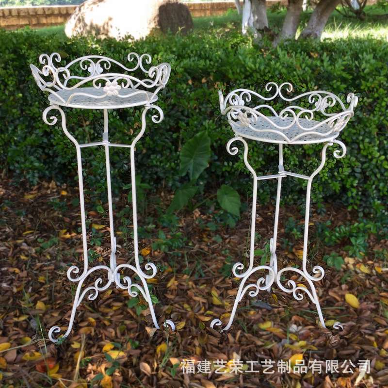 欧式复古阳台花架多层铁艺展示架花园室内户外花盆架落地式置物架