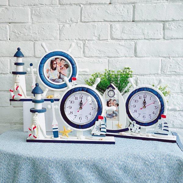 地中海风格静音木质钟表海洋风创意舵手船锚座钟家居饰品墙饰壁饰,家居饰品,挂钟,淘宝优惠券,粉丝福利购,淘宝优惠卷