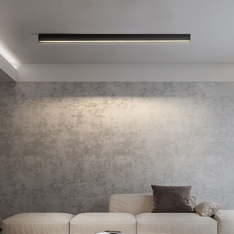 无主灯客厅照明设计明装卧室简约现代过道吊顶极简线性长条灯具吸