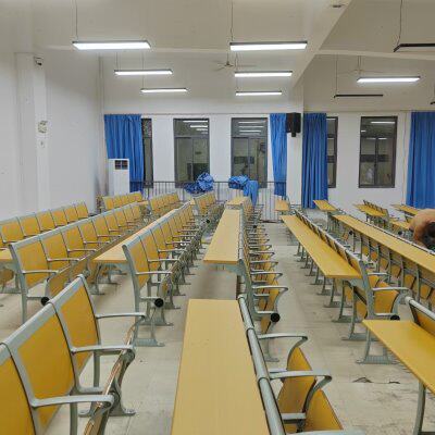 款会议室排椅学校阶梯教室固定课桌椅多媒体报告厅礼堂连体折叠凳