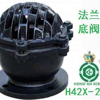 H42X-2.5铸铁法兰底阀水泵抽水铁莲蓬头DN40/50/65/80/100-DN450