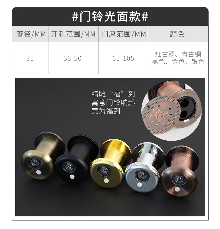 新疆包邮防盗门猫眼门镜家用监视摄影镜头门铃堵孔通用二合一盖器