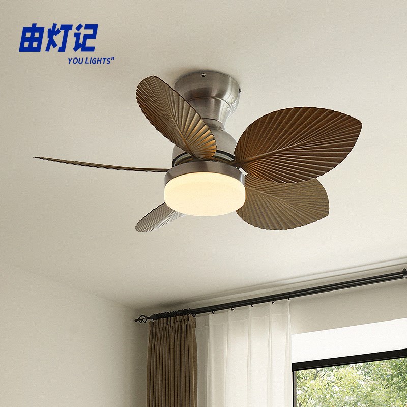 由灯记复古风扇灯一体式餐厅家用美式南洋法式卧S室餐桌民宿电风