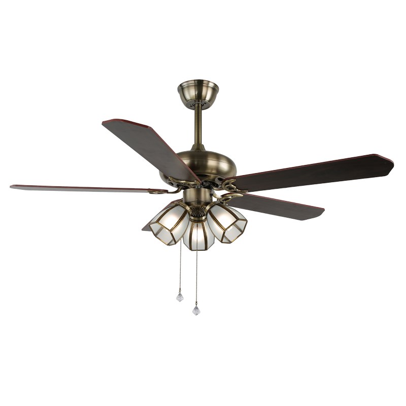 美式复古风e扇灯餐厅吊扇灯一体家用吸顶客厅现代中古卧室书房灯