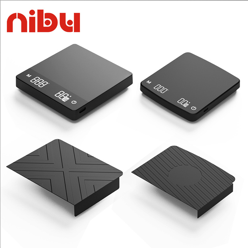 尼布意式手冲咖啡秤充电触屏厨房秤家用商用咖啡手冲电子称2/3KG