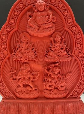 2024龙年朱砂摆件红黄黑白绿五色财神金木水火土五路财神鸿云场主