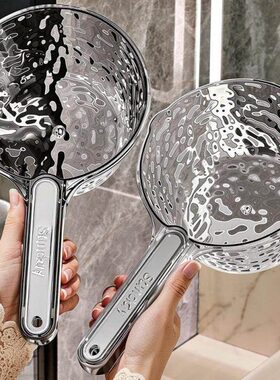 水勺瓢家用厨房塑料加厚舀水瓢水浇花长把冲厕所加深透明长柄舀子