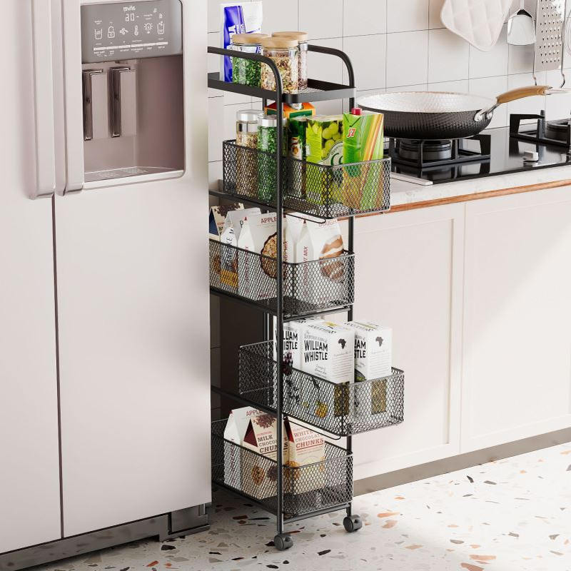 家用小推车夹缝多功能置物架落地多层省空间可移动收纳厨房可抽拉