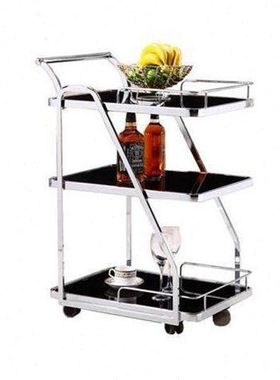 手推车不锈钢餐车点心不钢化玻璃餐车餐厅餐车酒水车茶水车 官锈