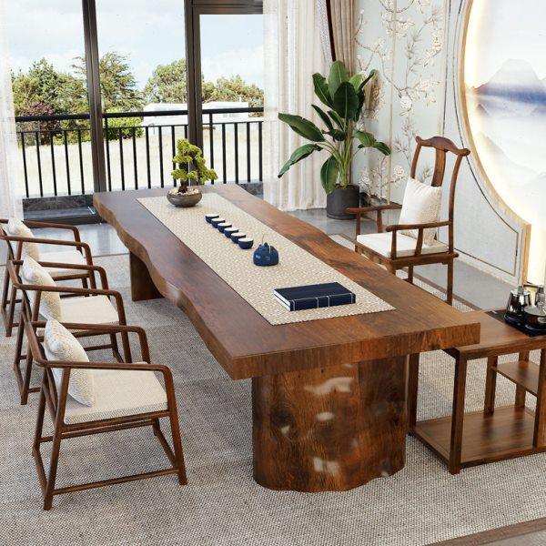 新中式实木泡茶桌椅组合现简约功夫禅意原木桌子家用客厅大板桌,商业/办公家具,茶台/茶桌,淘宝优惠券,粉丝福利购,淘宝优惠卷