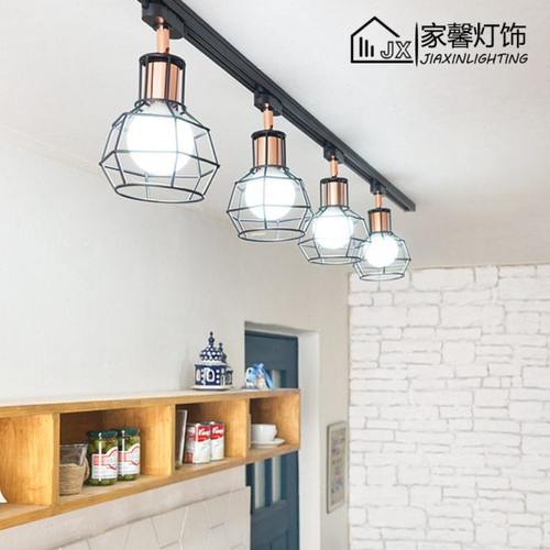 现代简约创意复古工业风全套轨道吊灯商用展厅背景墙吸顶导轨灯具