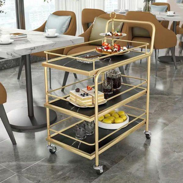 北欧移动小推车金色多层铁艺餐车餐厅传菜车档收纳车酒店酒水车,商业/办公家具,餐盘收集车,淘宝优惠券,粉丝福利购,淘宝优惠卷