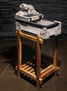 貔貅招财流水摆件 中式家居喷泉风水鱼缸客厅镇宅桌面加湿器摆设