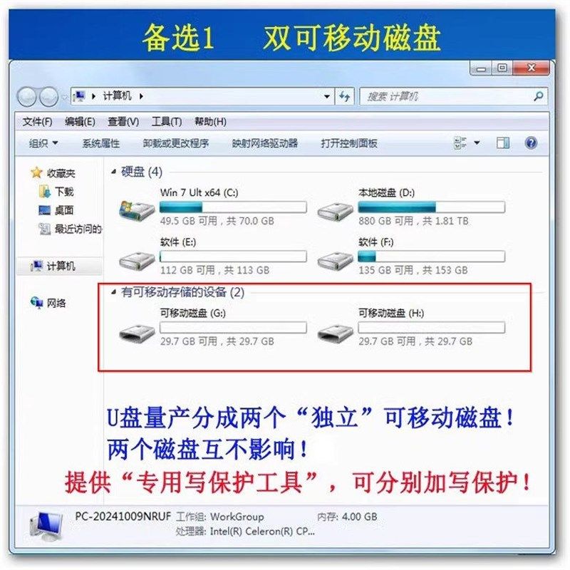 量产U盘双启动128G USB3.0金属启动装机WIN系统光驱慧荣主控MLC