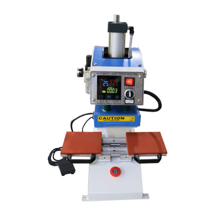 STC尚成烫画机厂家 服装印花 气动烫标双工位烫标机 小型烫唛机